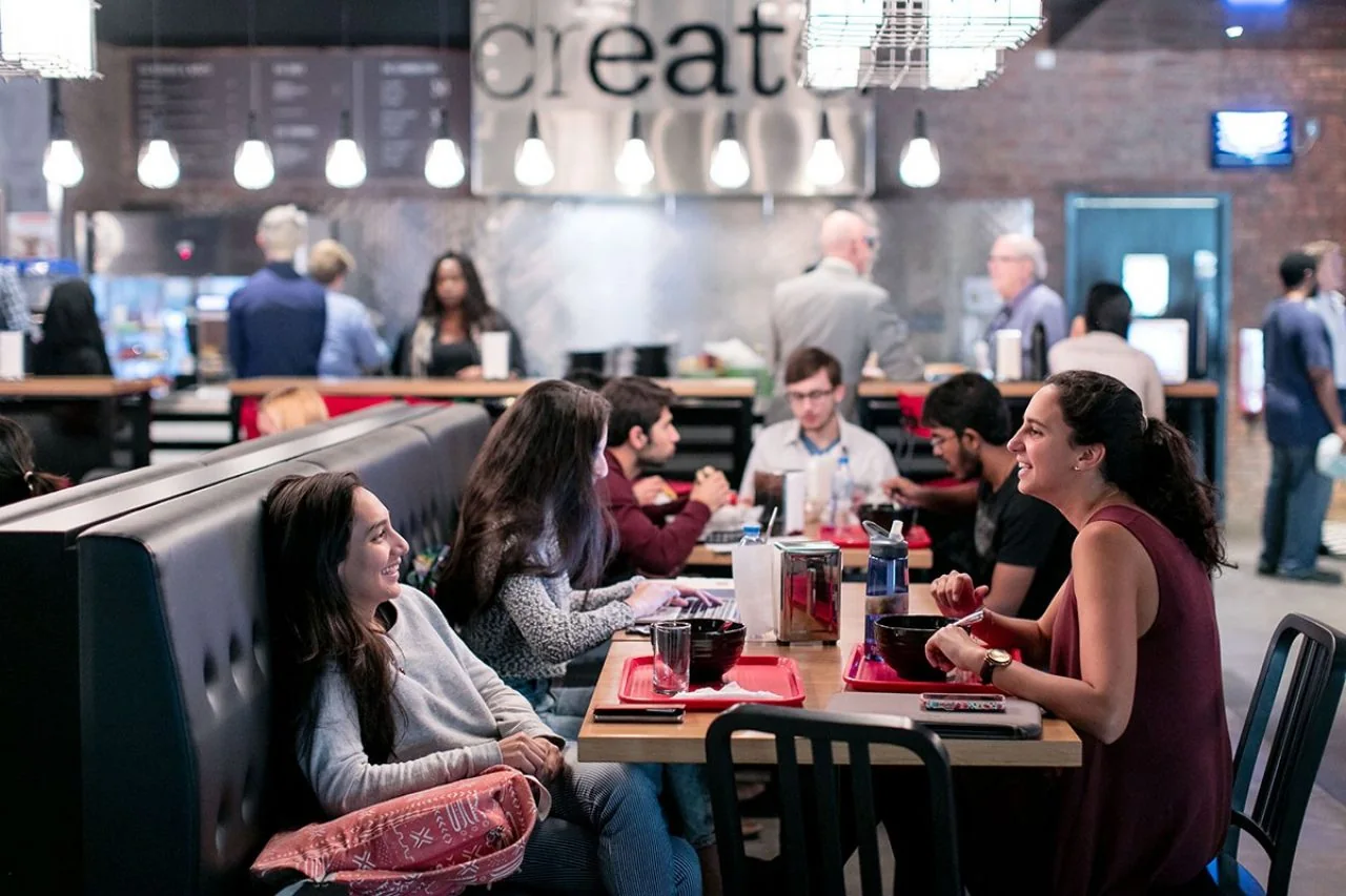 Sample image: students on campus